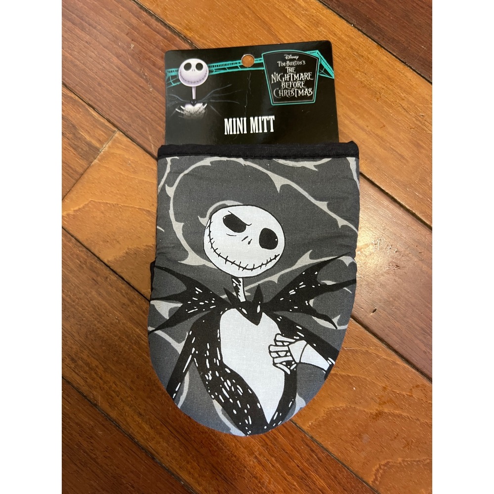Disney Nightmare Before Christmas Jack Skellington Mini Oven Mitt Black Grey NWT